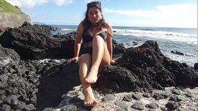 Foot Fetish from my Seductive StepMom on a Public Beach