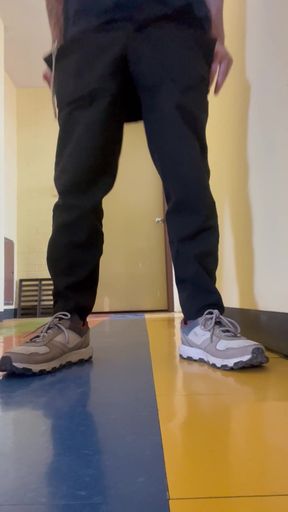 Ftm babe shows off her ass while giving a work blowjob