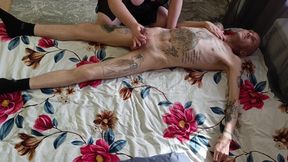 Mother-in-law Does a Body Massage and Jerks off My Dick Before Cumming