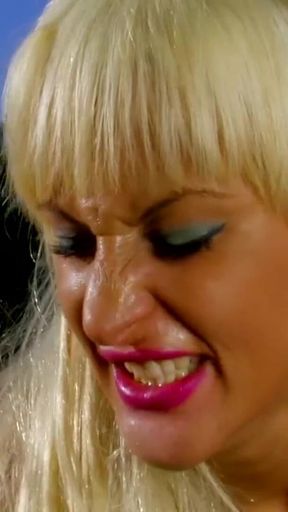 Busty blonde milf is draining dude's hard cock outdoors