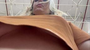 Man films woman with hidden cell phone masturbating and her breasts while she shops at the supermarket