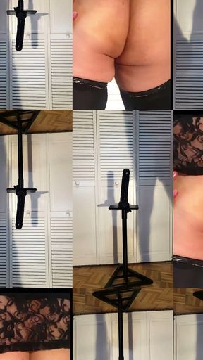 Kandi's Ass Split by 15" MONSTER Black Cock   Clip 1