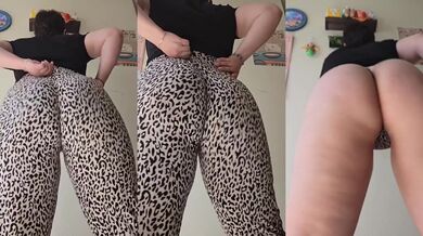 Can You Resist These Cheeks In My Favorite PJs squeezing big ass Latina thong peek jiggle