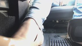 Behind the Pedal Cranking Nude Pointy Pumps