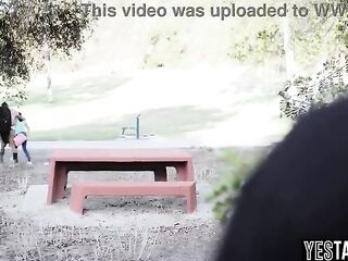 Lustful homeless man watches small hot Lalin girl mother I'd like to fuck devour her lovers large ebony weenie