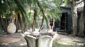 ”Large Tits April Olson Masturbates Poolside With Her Vibrator & Booty Plug”