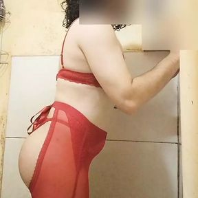 Red sexy skirt lingerie