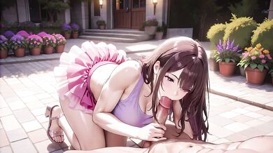 Blonde neighbor gets fucked raw in the backyard until cum overflows from her pink tutu skirt
