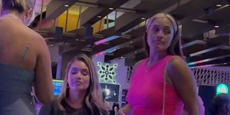Huge public bulge catches hot girls' eyes