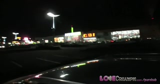 Love Creampie Her pussy drips with cum after sex in car