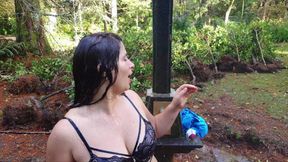 Busty Expressiagirl with Big Ass Takes Shower