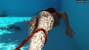 Flirty tight perfect babe swimming gymnastics