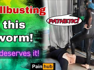 Training Zero Femdom Ballbusting CBT Bondage Punishment! Chastity Slave BDSM FLR Real Homemade Amateur MILF Wife Stepmom