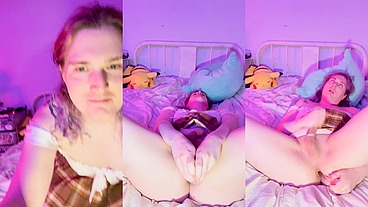 Tgirl plays with new Glass Toys Hollow Plug