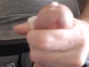 Rubbing one out watching porn with milky load