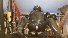 Rubber Clad Orgasm Courtesy Of The Vibrator