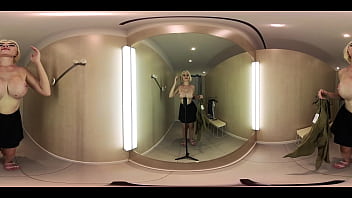 VR Try On Haul transparent clothes at the mall. Video VR 360 See thru clothes in fitting room