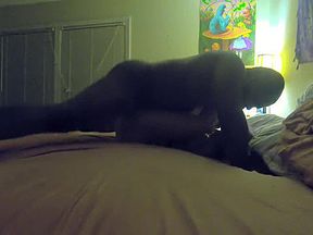 Sexy MILF mom rough rides big black dick