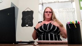 Your teacher gives you JOI in her office and reveals you got her pregnant!