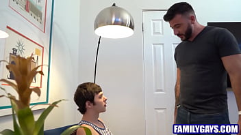 Stepson examining stepdad&#039_s cock