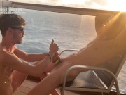 Milked and Edged at Sunset on a gay cruise
