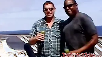 Young amateur sucks mature man's big black cock and takes facial