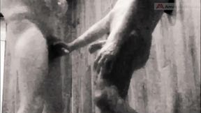 a boy is discussing with his horny stepdad in the pool s public showers when daddy suddenly pees on him