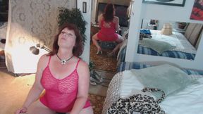 V82 Early Dawnskye Solo Masturbation in Mirror in Pink Chemise and Heels