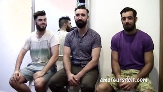 Fledgling bear goes wild with group of guys in Unshaved Fledgling 3 Way