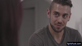 Petite brunette tbabe Khloe Kay rims stepbros asshole