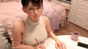 Fondling With Sensei's Tits While She Checks Your Work