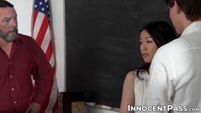 Innocent vixen joins threesome with large-dicked Tyler Cruise and Jack Vegas