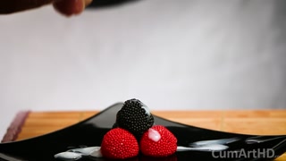 CFNM Handjob + cum on candy berries! (Cum on food 3)