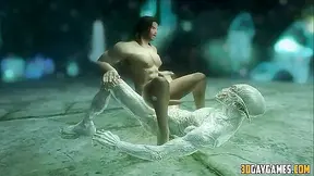 Cave Beast Claims Warriors Ass in Steamy Gay Encounter