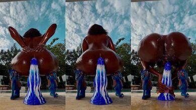 Big Ebony Ass Shaking Dildo Squirting Orgasm HD Amateur Solo Female