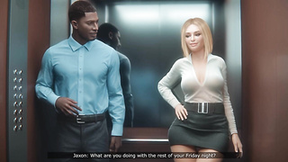 Ash-blonde Assistant Wifey Pent up in an Elevator with BIG BLACK COCK co-employee (3 DIMENSIONAL Sexgame)