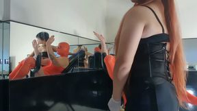 3 Asian dommes with 1 sissy slut