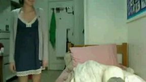 Nerdy Asian webcam girl flashes her tight tits and her juicy butt