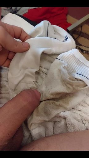 Very Horny Cumshot Without Hand Only with My Toy on Dick Big Cumshot on My Dirty Socks