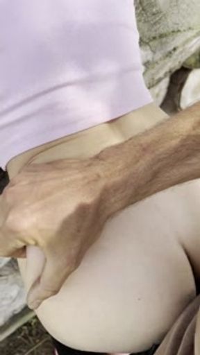 POV. The tourist wanted a quick orgasm.Outside