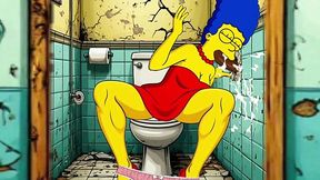 Marge Simpson cheats on Homer through a glory hole in an amateur animation.