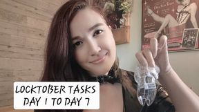 Locktober Chastity Tasks Day 1 to Day 7