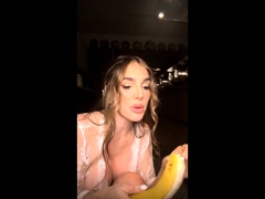 Lyna Perez Cucumber Sucking Live In Fishnet Onlyfans Video