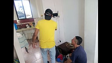 The cuckolded neighbor'_s beautiful, busty, big-assed wife sucks my cock.
