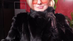 Glamorous MILF Arya Grander teases and edges in solo fur coat scene