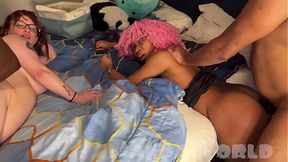 Dark-haired and ebony beauties enjoy intense anal&#x1F44C; sessions with two BBCs
