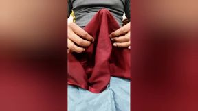 Satin Silk Handjob Porn - Dick Head Rub with Satin Silky Maroon Suit of Nurse (84)