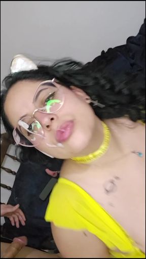 Eddie Queens ft. babyluna939 - Princess Belle Smoking Fetish, Smoke Blowjob and Facial Finish Part 3