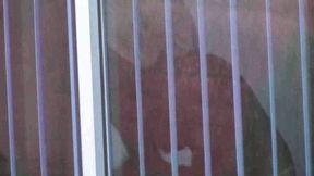 Spying on my torrid curvy neighbor babe drying her curves after shower