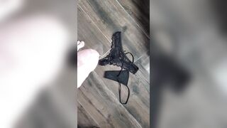 Peeing on Fiance her Strings and Panty